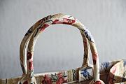 DIOR SMALL BOOK TOTE FLOWER IN BEIGE EMBROIDERY M1296 SIZE 36.5 CM - 6