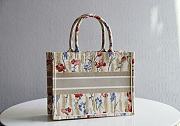 DIOR SMALL BOOK TOTE FLOWER IN BEIGE EMBROIDERY M1296 SIZE 36.5 CM - 3