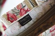 DIOR SMALL BOOK TOTE FLOWER IN BEIGE EMBROIDERY M1296 SIZE 36.5 CM - 2