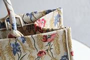 DIOR BOOK TOTE FLOWER IN BEIGE EMBROIDERY M1286 SIZE 41.5 CM - 4