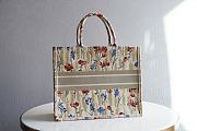 DIOR BOOK TOTE FLOWER IN BEIGE EMBROIDERY M1286 SIZE 41.5 CM - 3