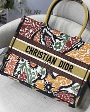 DIOR SMALL BOOK TOTE PAISLEY BROWN EMBROIDERY M1296 SIZE 36.5 CM - 2