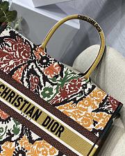 DIOR BOOK TOTE PAISLEY BROWN EMBROIDERY M1286 SIZE 41.5 CM - 6