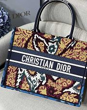 DIOR SMALL BOOK TOTE PAISLEY BLUE EMBROIDERY M1296 SIZE 36.5 CM - 3