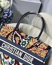 DIOR SMALL BOOK TOTE PAISLEY BLUE EMBROIDERY M1296 SIZE 36.5 CM - 2