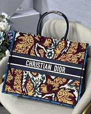 DIOR SMALL BOOK TOTE PAISLEY BLUE EMBROIDERY M1286 SIZE 41.5 CM - 1