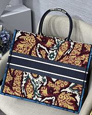 DIOR SMALL BOOK TOTE PAISLEY BLUE EMBROIDERY M1286 SIZE 41.5 CM - 3