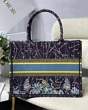 DIOR SMALL BOOK TOTE BLUE DIOR CONSTELLATION EMBROIDERY M1296 SIZE 36.5 CM - 4