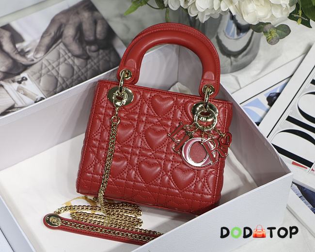 DIOR MINI AMOUR MY ABCDIOR LADY BAG RED M0505 SIZE 17 CM - 1