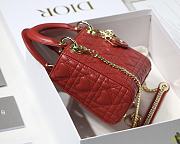 DIOR MINI AMOUR MY ABCDIOR LADY BAG RED M0505 SIZE 17 CM - 3