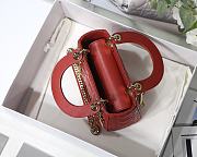 DIOR MINI AMOUR MY ABCDIOR LADY BAG RED M0505 SIZE 17 CM - 4