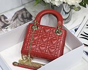 DIOR MINI AMOUR MY ABCDIOR LADY BAG RED M0505 SIZE 17 CM - 5