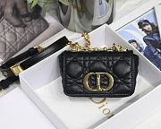 DIOR MICRO CARO BAG CANNAGE CALFSKIN BLACK S2022 SIZE 13 CM - 1