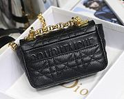 DIOR MICRO CARO BAG CANNAGE CALFSKIN BLACK S2022 SIZE 13 CM - 4