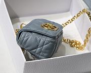 DIOR MICRO CARO BAG CANNAGE CALFSKIN CLOUD BLUE S2022 SIZE 13 CM - 5