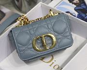 DIOR MICRO CARO BAG CANNAGE CALFSKIN CLOUD BLUE S2022 SIZE 13 CM - 4