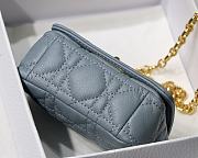 DIOR MICRO CARO BAG CANNAGE CALFSKIN CLOUD BLUE S2022 SIZE 13 CM - 3