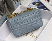 DIOR MICRO CARO BAG CANNAGE CALFSKIN CLOUD BLUE S2022 SIZE 13 CM - 2