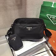 PRADA RE-NYLON AND SAFFIANO LEATHER BAG BLACK 2VH048 SIZE 23 CM - 1