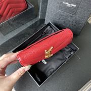 YSL MONOGRAM SMALL WALLET RED & GOLD-TONE METAL 414404 SIZE 13.5 CM - 5