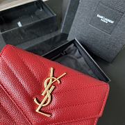 YSL MONOGRAM SMALL WALLET RED & GOLD-TONE METAL 414404 SIZE 13.5 CM - 4