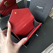 YSL MONOGRAM SMALL WALLET RED & GOLD-TONE METAL 414404 SIZE 13.5 CM - 2