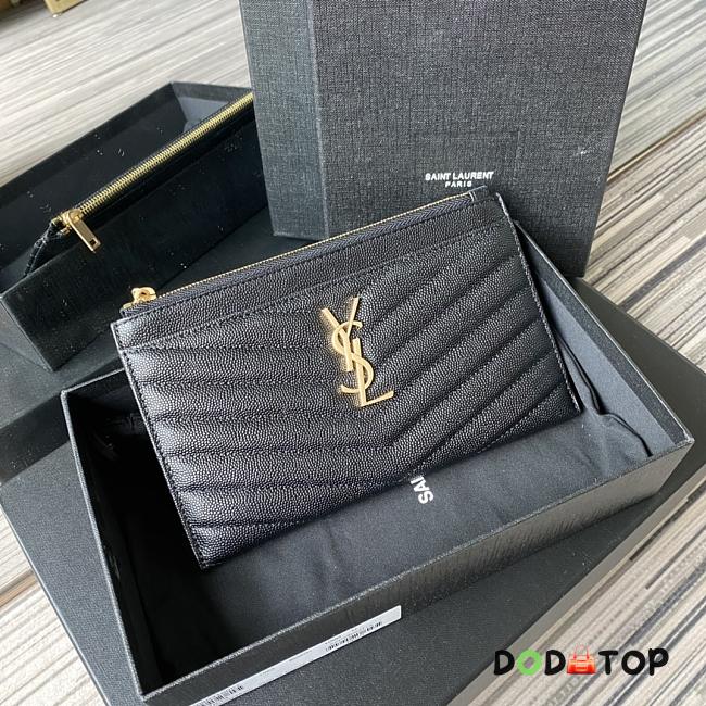 YSL MONOGRAM BILL POUCH GOLD METAL 636312 SIZE 20 CM - 1