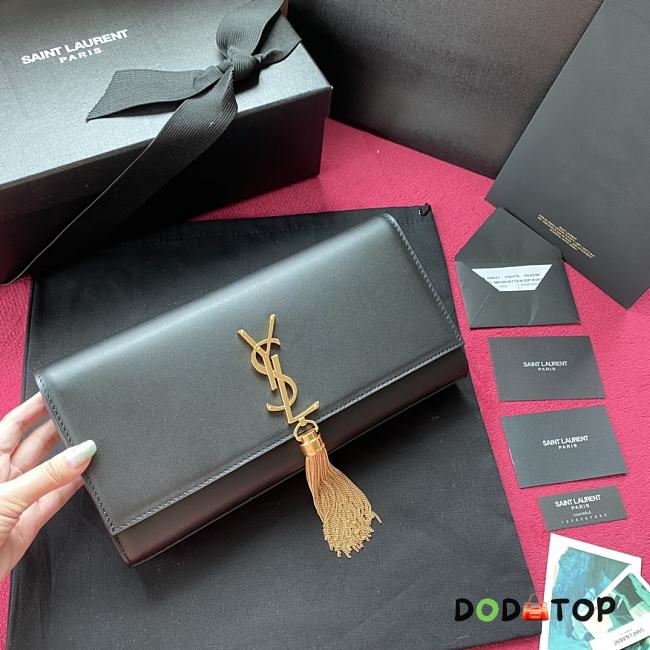 YSL KATE CLUTCH SMOOTH LEATHER WITH TASSEL 326079 SIZE 27 CM - 1