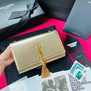 YSL KATE SMALL CLUTCH BAG WITH TASSEL GOLD 326076 SIZE 24 CM - 1