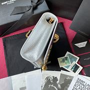 YSL KATE SMALL CLUTCH BAG WITH TASSEL SILVER 326076 SIZE 24 CM - 2