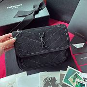 YSL NIKI BABY IN FROSTED LEATHER BLACK 533037 SIZE 22 CM - 1