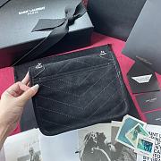 YSL NIKI BABY IN FROSTED LEATHER BLACK 533037 SIZE 22 CM - 6