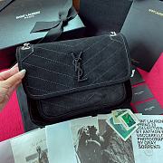 YSL NIKI MEDIUM IN FROSTED LEATHER BLACK 498894 SIZE 28 CM - 1