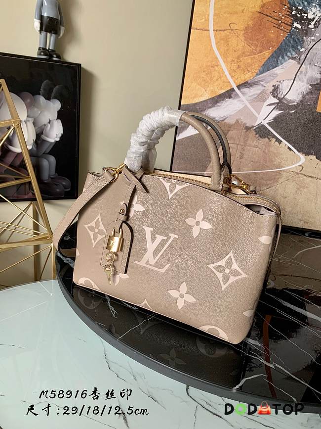 LV PETIT PALAIS BAG TOURTERELLE/CREME M58914 SIZE 29 CM - 1