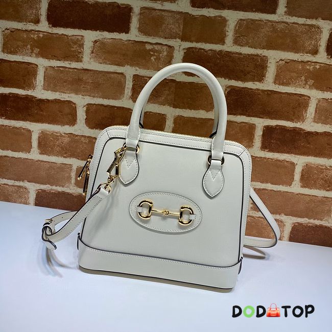 GUCCI HORSEBIT 1955 SMALL TOP HANDLE BAG WHITE 621220 SIZE 25 CM - 1