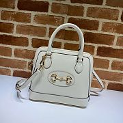 GUCCI HORSEBIT 1955 SMALL TOP HANDLE BAG WHITE 621220 SIZE 25 CM - 1