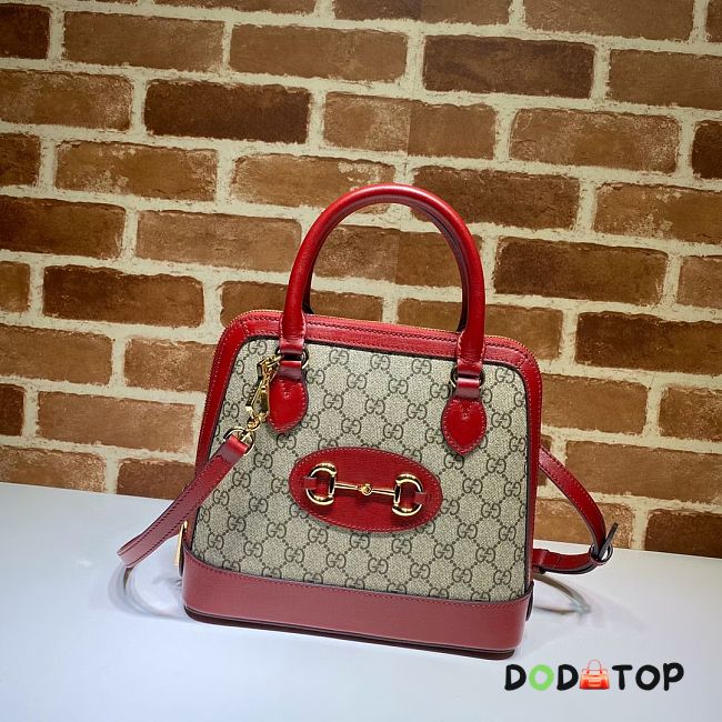 GUCCI HORSEBIT 1955 SMALL TOP HANDLE RED GG 621220 SIZE 25 CM - 1