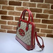 GUCCI HORSEBIT 1955 SMALL TOP HANDLE RED GG 621220 SIZE 25 CM - 5