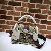 GUCCI QUEEN MARGARET GG SMALL HANDLE BAG WHITE 476541 SIZE 25.5 CM - 1