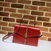 GUCCI SYLVIE 1969 SMALL TOP HANDLE BAG RED 602781 SIZE 26 CM - 1