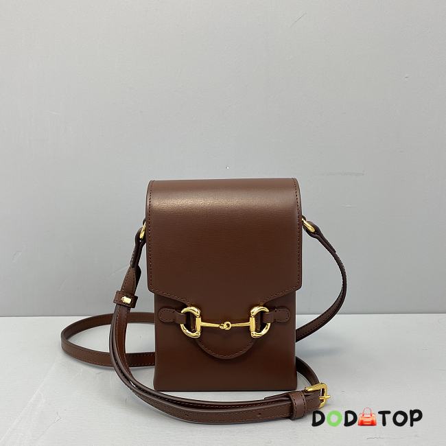 GUCCI HORSEBIT 1955 MINI BAG BROWN 625615 SIZE 11.5 CM - 1