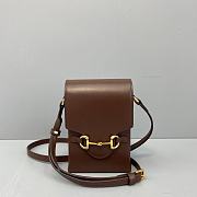 GUCCI HORSEBIT 1955 MINI BAG BROWN 625615 SIZE 11.5 CM - 1