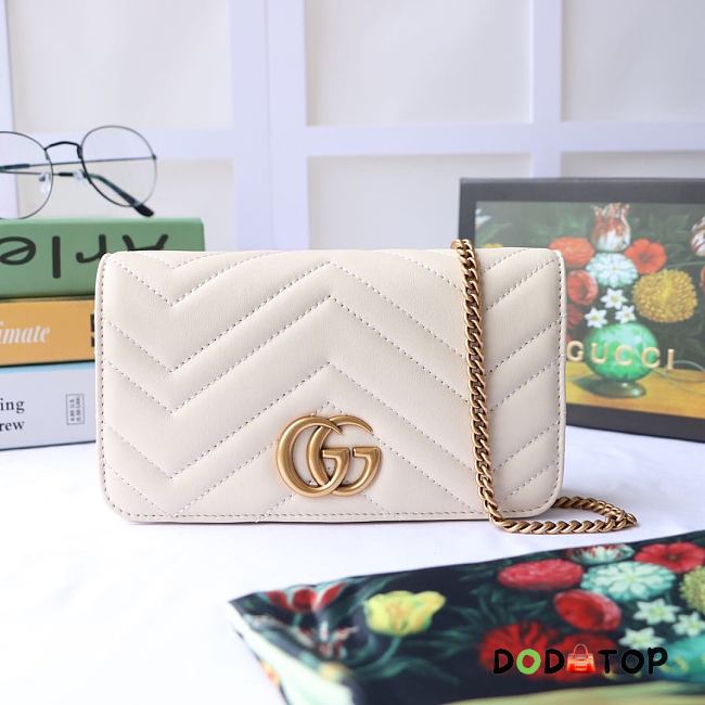 GUCCI GG MARMONT MINI BAG WHITE 488426 SIZE 18 CM - 1