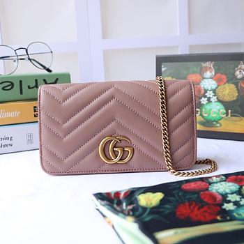 GUCCI GG MARMONT MINI BAG DUSTY PINK 488426 SIZE 18 CM