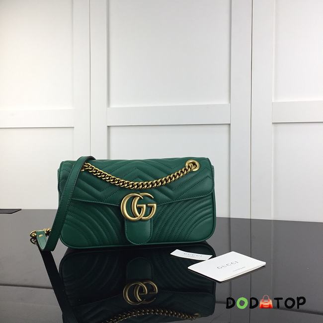 GUCCI GG MARMONT SMALL EMERALD GREEN ‎443497 SIZE 26 CM - 1