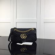 GUCCI GG MARMONT SMALL BLACK ‎LEATHER 443497 SIZE 26 CM - 1