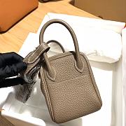 HERMES MINI LINDY CALFSKIN TAUPE H082607 19CM - 4