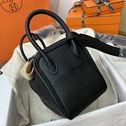 HERMES MINI LINDY CALFSKIN BLACK H082607 19CM - 5