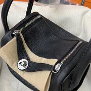 HERMES MINI LINDY CALFSKIN BLACK H082607 19CM - 3