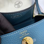 HERMES MINI LINDY CALFSKIN BLUE H082607 19CM - 6